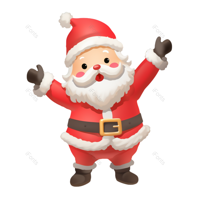 兔子图片,元旦元素,圣诞老人PNG,新年免抠素材